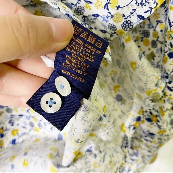 GENTLEMEN'S OUTFITTERS Navy Yellow Floral Button Down Shirt - Picture 3 of 6